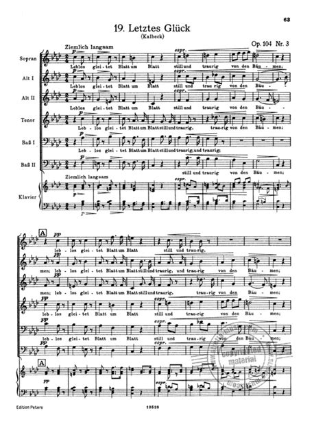 Secular Choruses Opp. 42 And 62 For Mixed Choir (4-6 Voices) And Piano